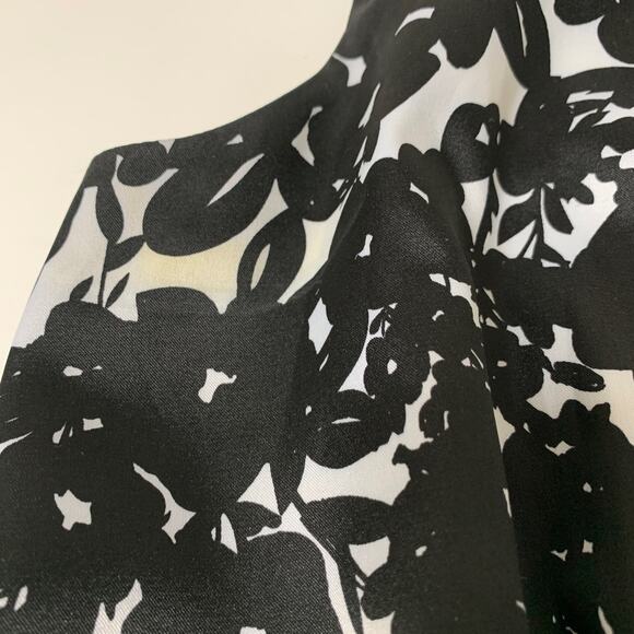 JESSICA SIMPSON Black White Floral Sleeveless Formal A-Line Dress Size 12 - Picture 5 of 11